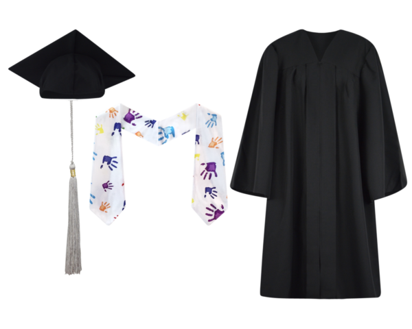 Pre-K / Kindergarten Cap, Gown, Tassel and Stole Set : Matte Finish