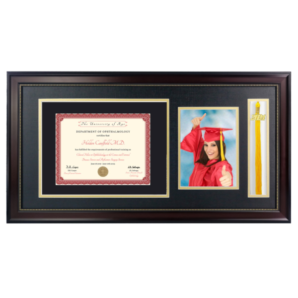 Diploma Frame with Picture and Tassel Holder