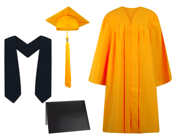 Cap, Gown, Tassel, Stole and Diploma Cover Set : Matte Finish