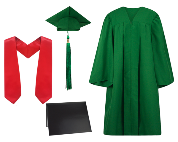 Cap, Gown, Tassel, Stole and Diploma Cover Set : Matte Finish