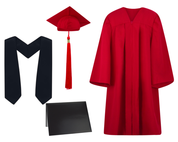 Cap, Gown, Tassel, Stole and Diploma Cover Set : Matte Finish