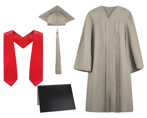 Cap, Gown, Tassel, Stole and Diploma Cover Set : Matte Finish