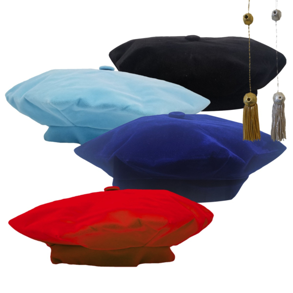 PHD Blue Velvet Tam and Metallic Tassel Set