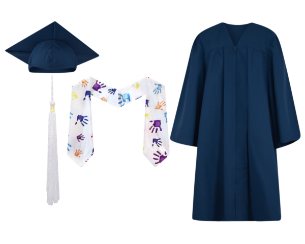 Pre-K / Kindergarten Cap, Gown, Tassel and Stole Set : Matte Finish