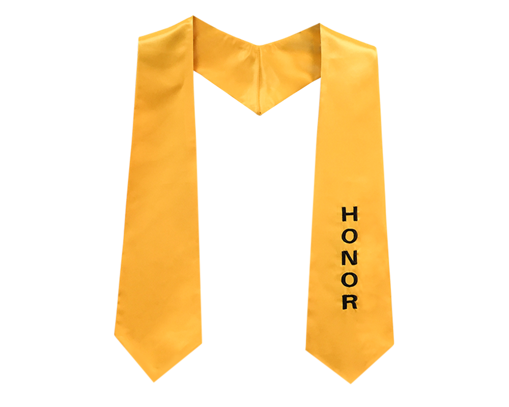 Gold Stole with Black Embroidery