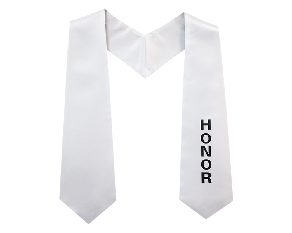 White Stole with Black Print