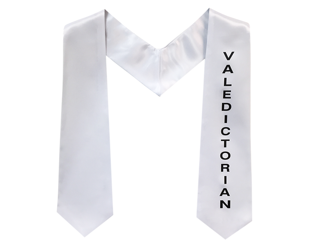White Stole with Black Print
